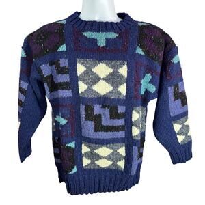 VINTAGE Mark Cross Multicolor Cotton Sweater Men's Medium Made in UK